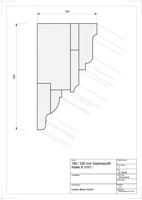 Kiefer Gesimsprofil # 3101