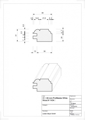 31 mm x 48 mm Profilleiste White Wood # 1434