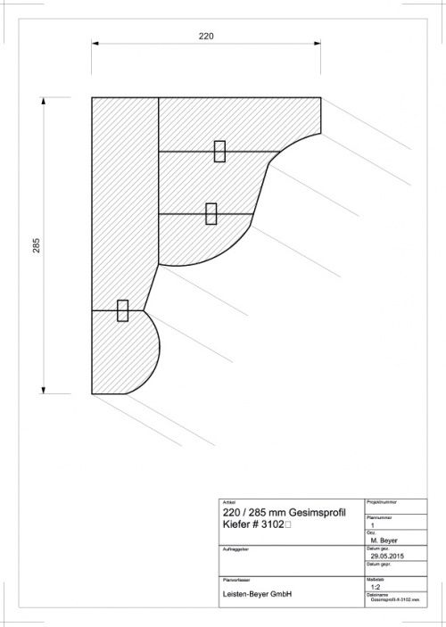 Kiefer Gesimsprofil # 3102