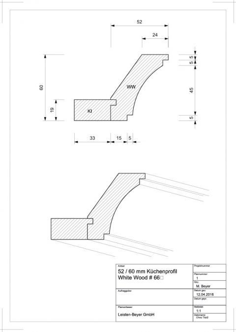White Wood Küchenprofil # 066