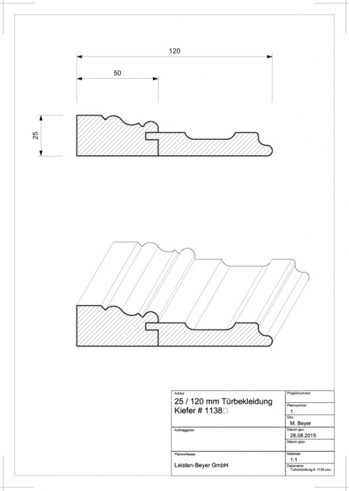 Kiefer Türbekleidung # 1138