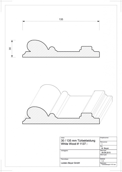 White Wood Türbekleidung # 1137