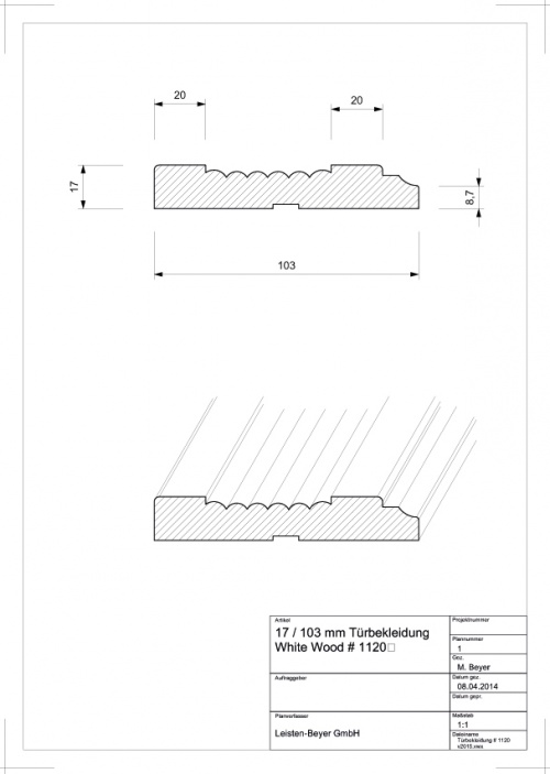 White Wood Türbekleidung # 1120