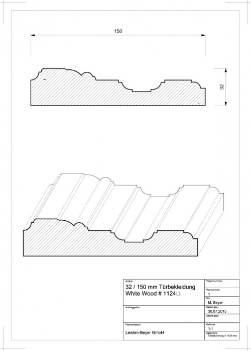 White Wood Türbekleidung # 1124