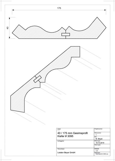 Kiefer Gesimsprofil # 3095