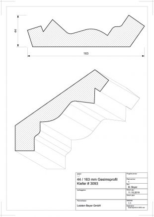 Kiefer Gesimsprofil # 3093