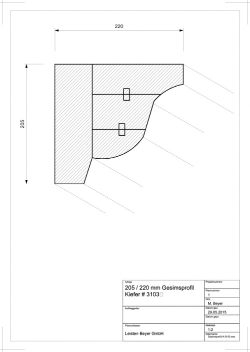 Kiefer Gesimsprofil # 3103
