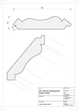 Kiefer Gesimsprofil # 3094