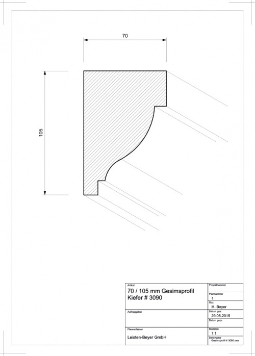 Kiefer Gesimsprofil # 3090