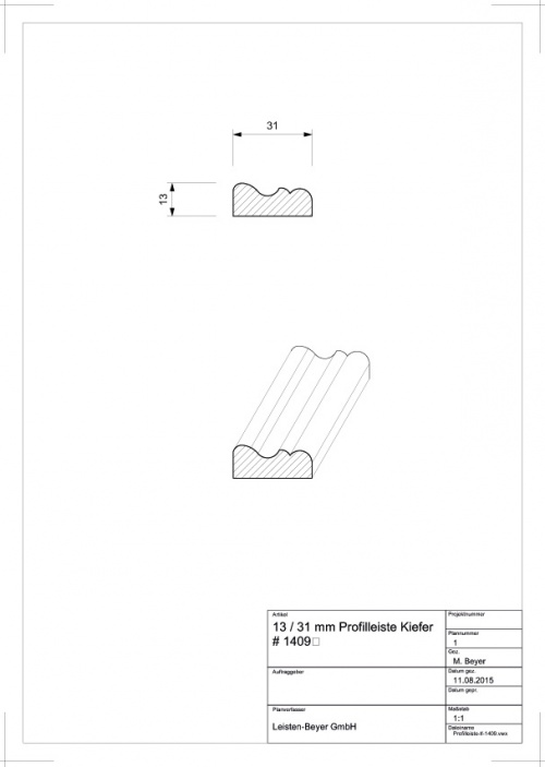 Kiefer Profilleiste # 1409