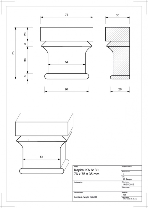 Altbau Kapitäl Kiefer KA 613